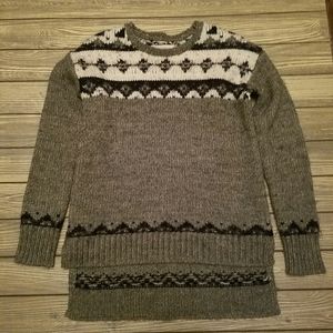 LOFT gray print wool sweater